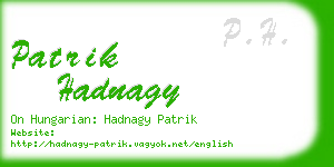 patrik hadnagy business card